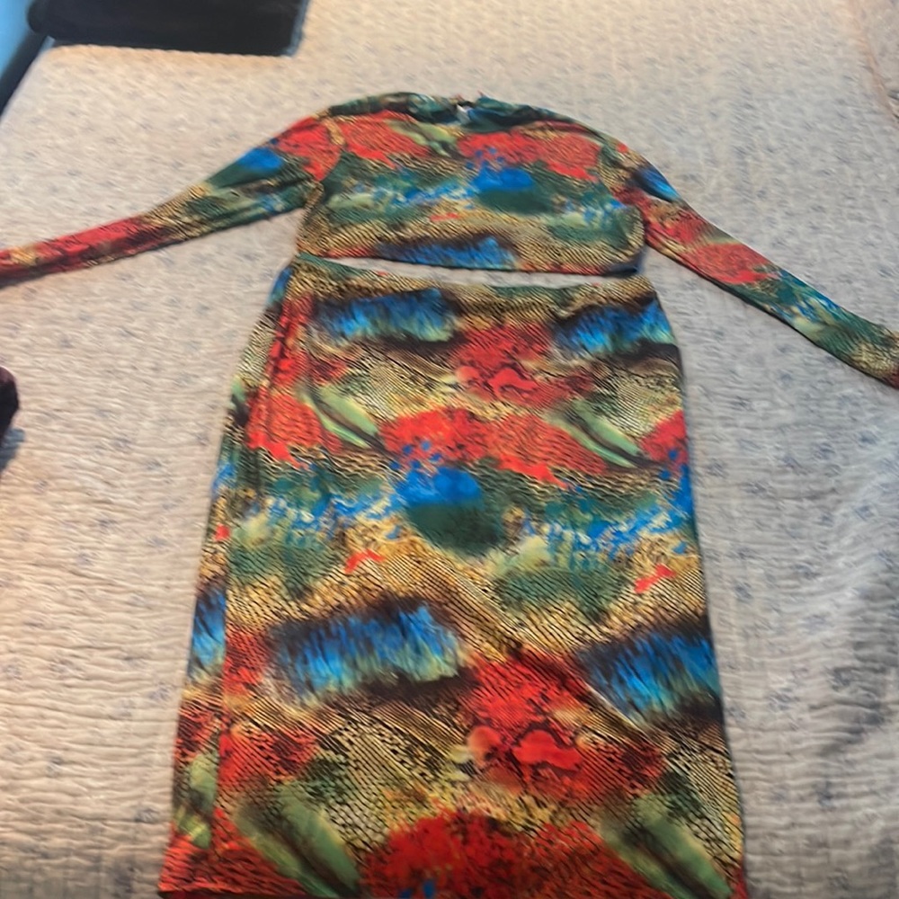 SHEIN multi color skirt set size 1xl